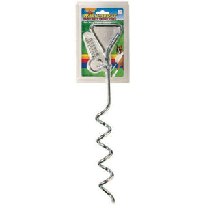 [Pack of 3] - Four Paws Walk About Spiral Tie Out Stake 19" Silver Spiral Tie Out Stake