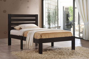 Popular Espresso Full Size Slat Wood Bed