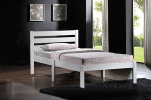 Popular White Twin Size Wood Slat Bed