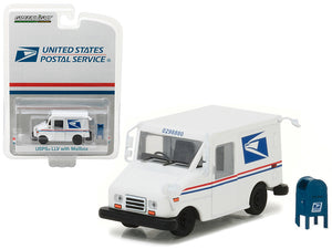 PACK OF 2 - United States Postal Service"" (USPS) Long Life Postal Mail Delivery Vehicle (LLV) with Mailbox Accessory ""Hobby Exclusive"" 1/64 Diecast Model Car by Greenlight""""
