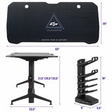 Gaming Desk T-Shape Height Adjustable with Cup Holder