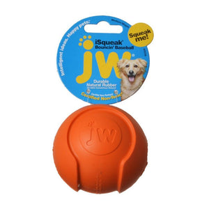 [Pack of 4] - JW Pet iSqueak Bouncing Baseball Rubber Dog Toy Medium - 3" Diameter