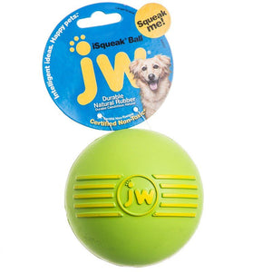 [Pack of 4] - JW Pet iSqueak Ball - Rubber Dog Toy Medium - 3" Diameter