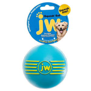 [Pack of 4] - JW Pet iSqueak Ball - Rubber Dog Toy Large - 4" Diameter