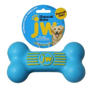 [Pack of 4] - JW Pet iSqueak Bone - Rubber Dog Toy Medium - 5.5" Long