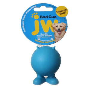 [Pack of 4] - JW Pet Bad Cuz Rubber Squeaker Dog Toy Small - 2.5" Tall