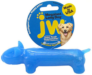 [Pack of 4] - JW Pet Megalast Rubber Dog Toy - Long Dog Medium - 6.5" Long