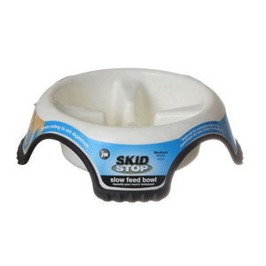 [Pack of 4] - JW Pet Skid Stop Slow Feed Bowl Medium - 8.5" Wide x 2.5" High (3.75 cups)