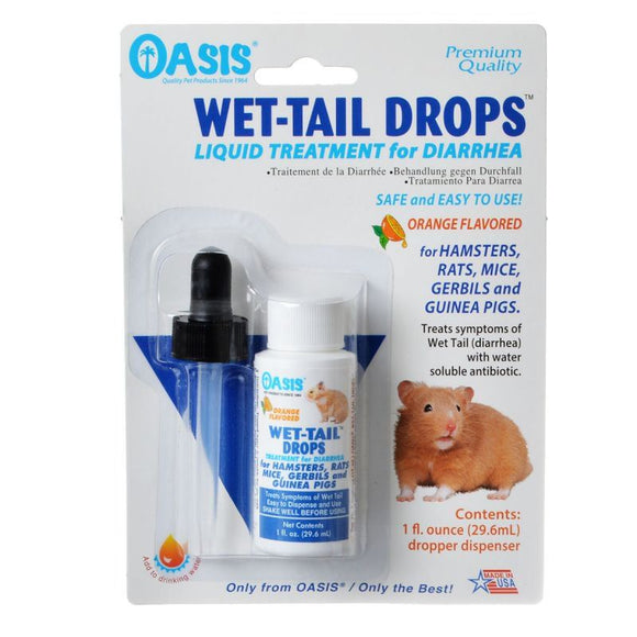 [Pack of 3] - Oasis Small Animal Wet Tail Drops - Diarrhea Treatment 1 oz