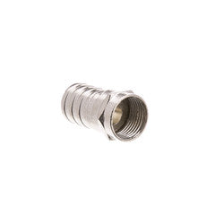 RG6 F-pin Coaxial Crimp On Connector with Long (1/2 inch) Barrel