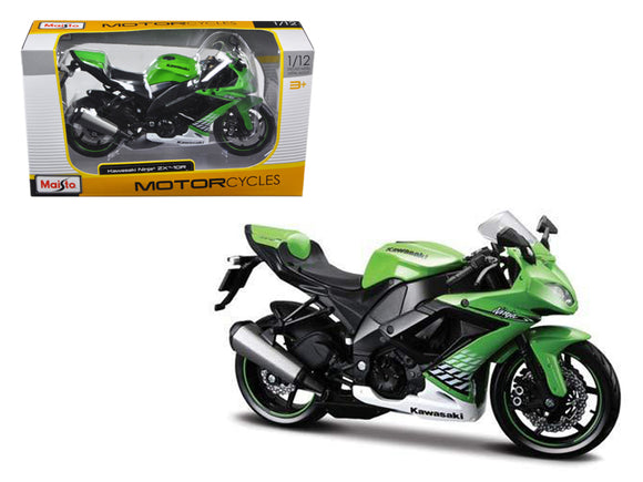PACK OF 2 - 2010 Kawasaki Ninja ZX-10R Green 1/12 Diecast Motorcycle Model by Maisto