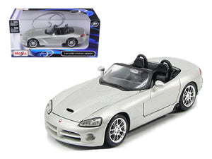 PACK OF 2 - 2003 Dodge Viper SRT-10 Silver 1/24 Diecast Model Car by Maisto