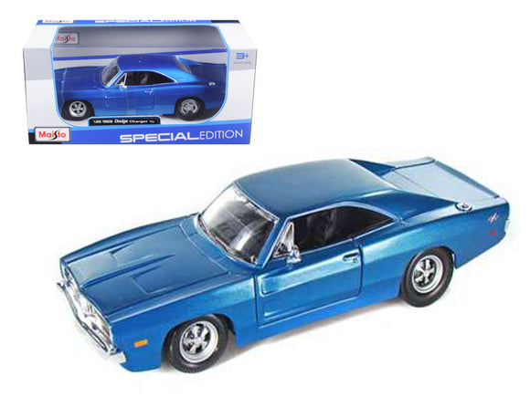 PACK OF 2 - 1969 Dodge Charger R/T Hemi Blue 1/25 Diecast Model Car by Maisto