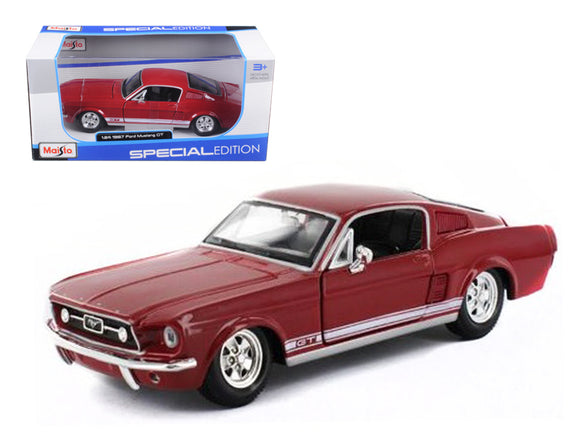PACK OF 2 - 1967 Ford Mustang GT Red 1/24 Diecast Model Car by Maisto