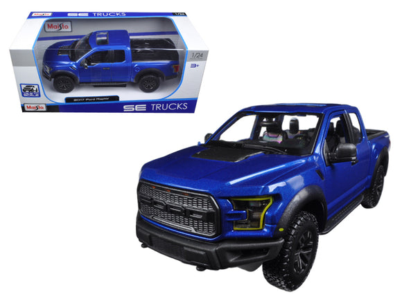2017 Ford Raptor Pickup Truck Blue 1/24 Diecast Model Car by Maisto
