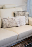 Set of 2 Off White Cozy Faux Fur Lumbar Pillows