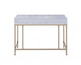 43" X 19" X 32" Champagne And  Silver Metal Tube Desk