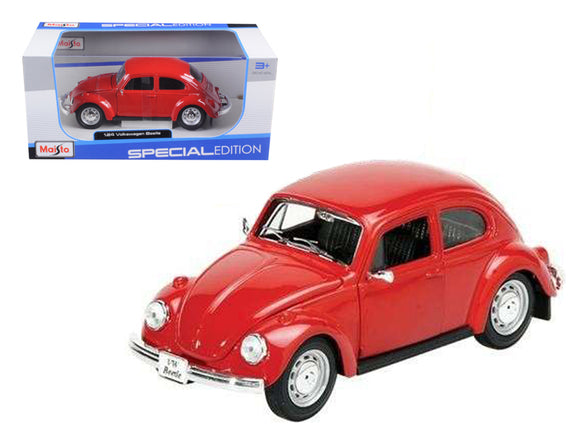 PACK OF 2 - 1973 Volkswagen Beetle Red 1/24 Diecast Model Car by Maisto