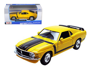 PACK OF 2 - 1970 Ford Mustang Boss 302 Yellow 1/24 Diecast Model Car by Maisto
