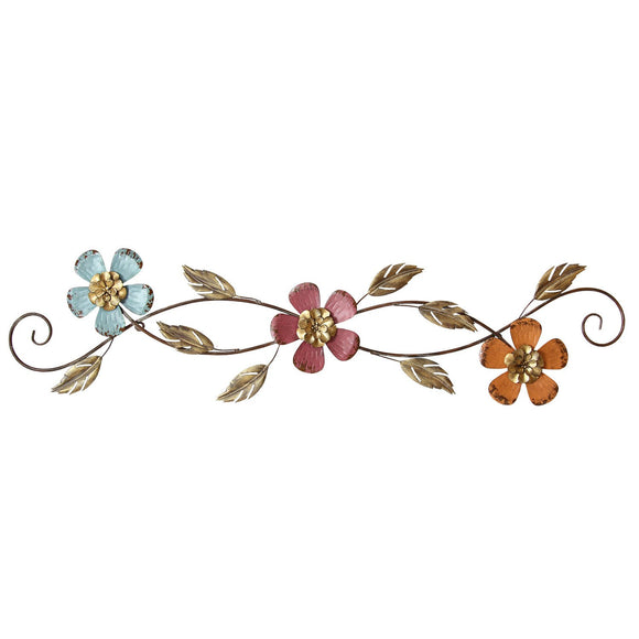 Chic Floral Scroll Metal Wall Decor