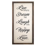Neutral "Live, Dream, Laugh, Happy, Love" Wall Decor