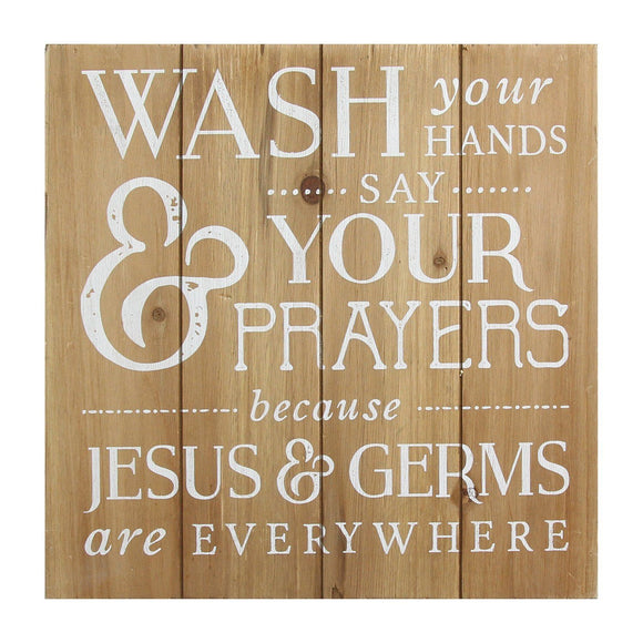 Rustic Wash Your Hands Say Your Prayers Wall Art