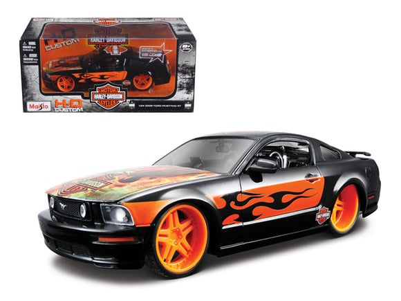PACK OF 2 - 2006 Ford Mustang GT Harley Davidson Black With Eagle 1/24 Diecast Car Model by Maisto