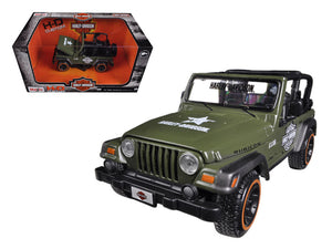 PACK OF 2 - Jeep Wrangler Rubicon Harley Davidson Green 1/27 Diecast Model by Maisto
