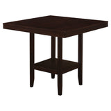 42" x 42" x 36" Cappuccino  Solid Wood And Veneer  Counter Height Dining Table