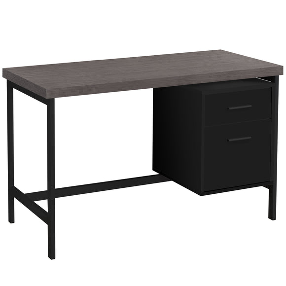 Computer Desk  Color Black, Grey, Particle Board, Hollow-Core, Metal