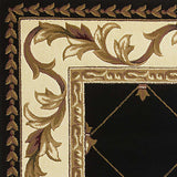 3'x5' Black Machine Woven Hand Carved Fleur De Lis Indoor Area Rug