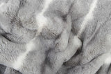 50" x 60" Dayton Grey White Black Fur   Throw