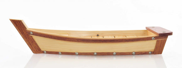 Small, Wooden, Sushi Boat Serving Tray - 6.25