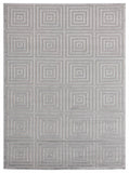 94" x 126" Silver Polyester / Olefin Area Rug