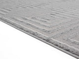 94" x 126" Silver Polyester / Olefin Area Rug