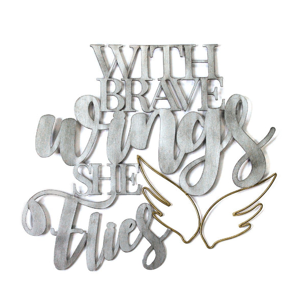 Gold Brave Wings Metal Wall Decor