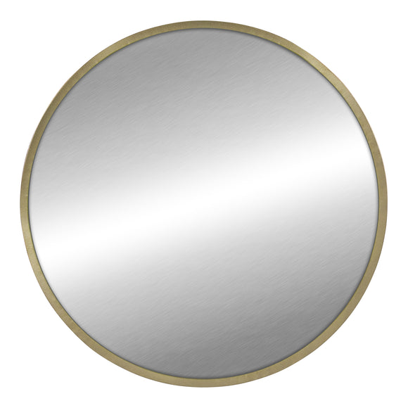 Round Wall Mirror with Matte Gold Finish