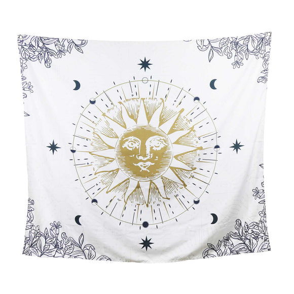 Sun Moon and Stars Celestial Tapesty Wall Hanging