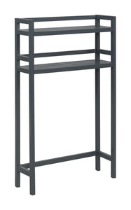 48" Graphite Finish 2 Tier Solid Wood Over Toilet Organizer
