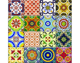 4" x 4" Mediterranean Brights Mosaic Peel and Stick Removable Tiles