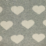 Grey and Ivory Hearts Knitted Baby Blanket