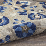 5’ x 8’ Natural and Blue Indoor Outdoor Area Rug
