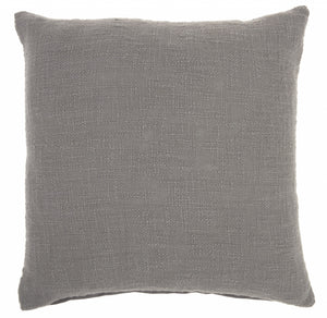 Gray Solid Woven Throw Pillow