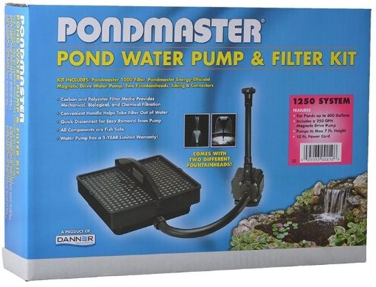 Pondmaster Garden Pond Filter System Kit Model 1250 - 250 GPH (Up to 600 Gallons)