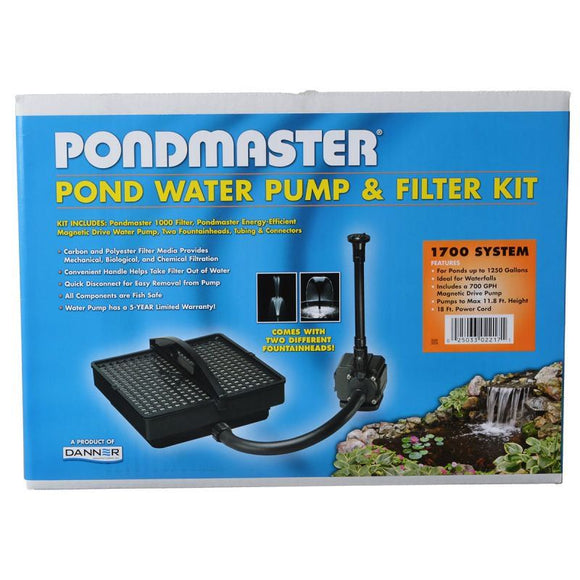 Pondmaster Garden Pond Filter System Kit Model 1700 - 700 GPH (Up to 1;400 Gallons)