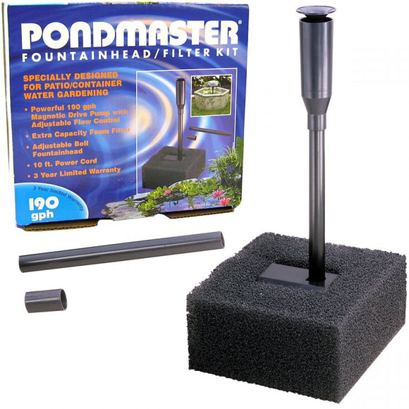 Pondmaster Fountain Head & Filter Kit 190 GPH
