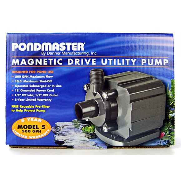 Pondmaster Pond-Mag Magnetic Drive Utility Pond Pump Model 5 (500 GPH)
