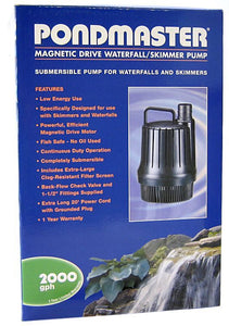 Pondmaster Magnetic Drive Waterfall Pump 2;000 GPH