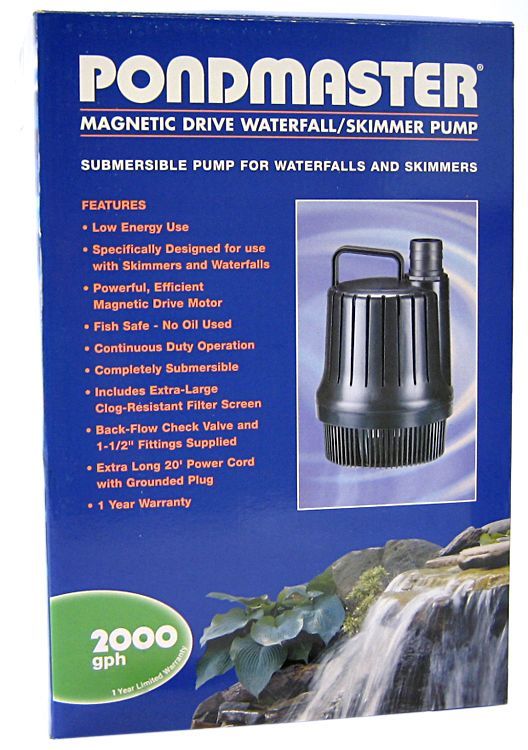 Pondmaster Magnetic Drive Waterfall Pump 2;000 GPH
