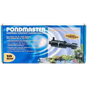 Pondmaster Submersible Ultraviolet Clarifier & Sterilizer 10 Watts - 700 GPH (1;500 Gallons - .75" Inlet/Outlet)